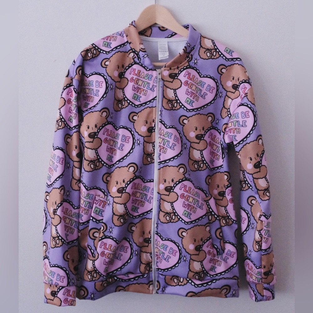 *RARE Artsy Bear Bomber Jacket